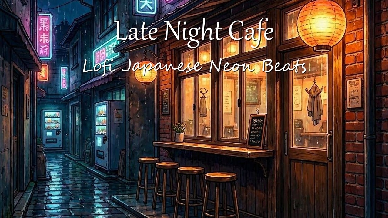 Late Night Cafe Lofi 🌃 1 Hour Japanese Neon Beats to Study & Relax to ...