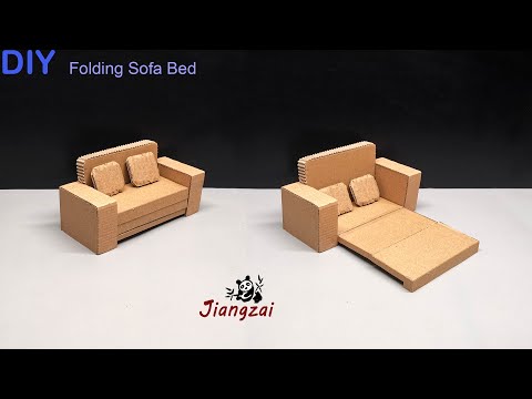 How to Make a Folding Sofa Bed with Cardboard at Home Easy | DIY Cardboard  Sofa Bed Model