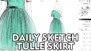 Daily Sketch 5/14/20 - Tulle Skirt - Fashion Design