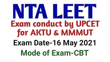 NTA LEET 2021 Big update | WATER ACT | MMMUT WATER | UPCET