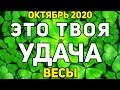 ВЕСЫ. СРОЧНО СМОТРИ!!! ЭТО ТВОЯ УДАЧА! ОКТЯБРЬ 2020. ПРЕДСКАЗАНИЕ ТАРО. ГАДАНИЕ ОНЛАЙН НА ТАРО.