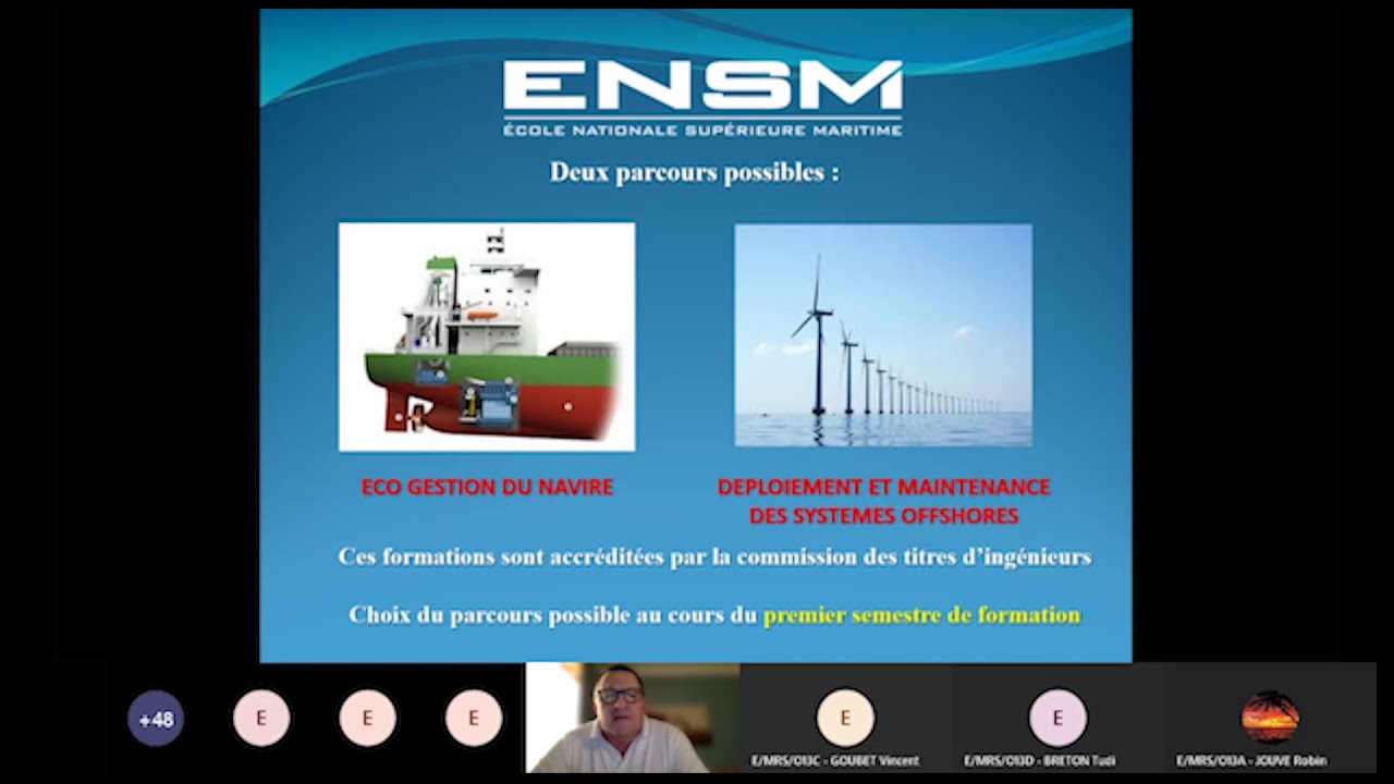 Vidéo de présentation de la filière Génie Maritime sur le site ENSM de Nantes, par Alban SALMON
