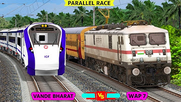 VANDE BHARAT vs WAP7 ICF UTKRISHT PARALLEL RACE | BUMPY RAILROAD | TRAIN SIMULATOR 2022 | NTG GAMING