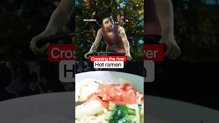 crossing the river 🏞️ hot ramen 🍜#river #crossing #ramen