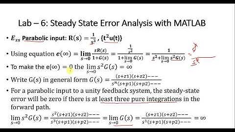 Lab 6: Steady state error analysis with MATLAB