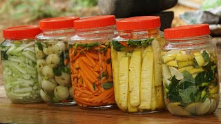 Pickled Veggies | Quick Pickles - Cucumber - Carrot - Gooseberry - Lime - Pineapple