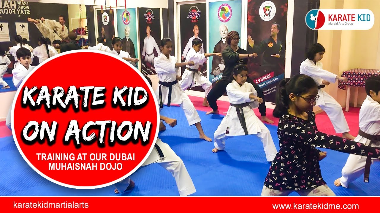 KARATE KID ON ACTION TRAINING AT OUR DUBAI MUHAISNAH DOJO KARATE KID
