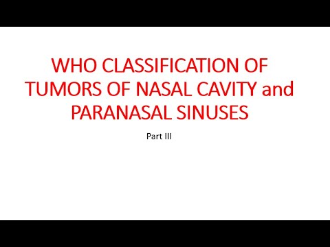 WHO classification of tumors of nasal cavity and paranasal sinuses and ...