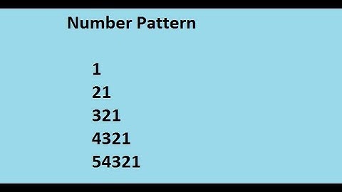 Number Pattern in Java- 6