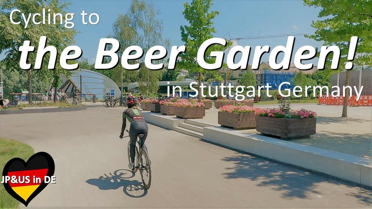 【Cyclingドイツ】Let's go to the Beer Garden in Stuttgart Germany/Cycling for beer along the Neckar river