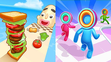Sandwich Runner Vs Layer Man Gameplay-All Levels Mobile Games Android IOS