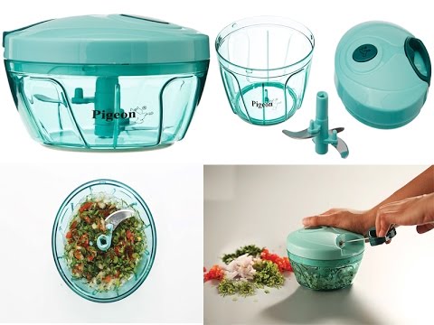 Pigeon New Handy Chopper with 3 Blades, Green Unboxing & Demo 