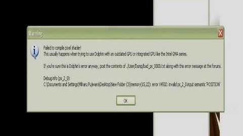 Dolphin Emulator Help Please Failed Failed to Compile Pixel Shader