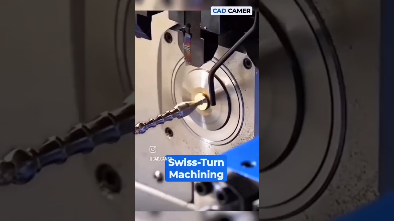 Swiss-Turn Machining #cnc #shorts #machining #turning #swissturn #cnclathe #ytshorts #cam #cad #vmc