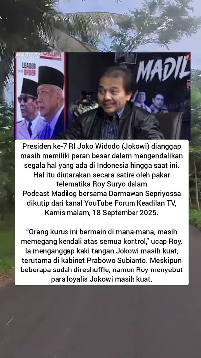 Roy Suryo Sebut Orang Kurus Masih Bermain dan Pegang Kendali