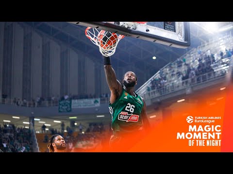 Magic Moment of the Night: Vildoza connects with Lessort for a monster dunk!
