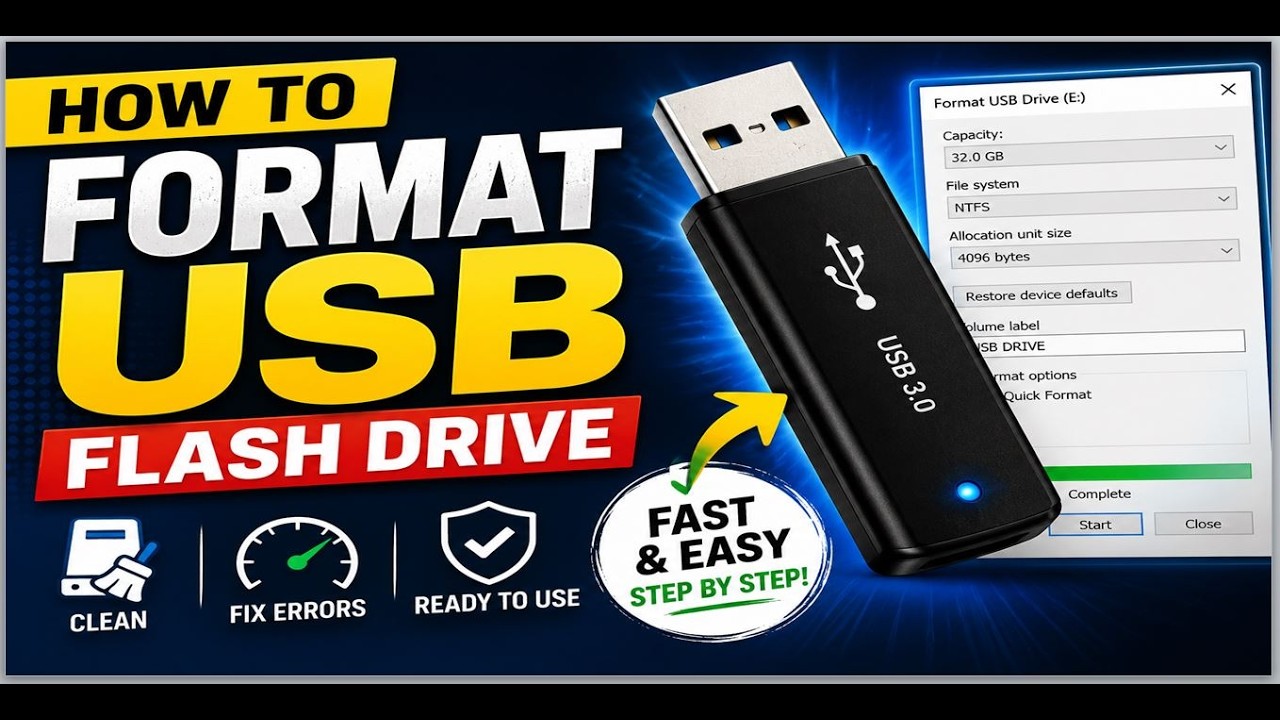 Format Flash How to format USB FLASH DRIVE - YouTube