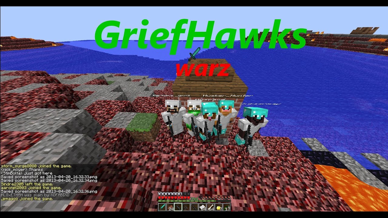 MInecraft Warz server- killing people in Nether town