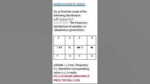 Mode Discrete Series II #MathsSkillRx #shorts #exam #mathseries #mode  #statisticsforeconomics