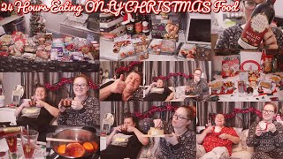 24 Hours ONLY Eating CHRISTMAS Food