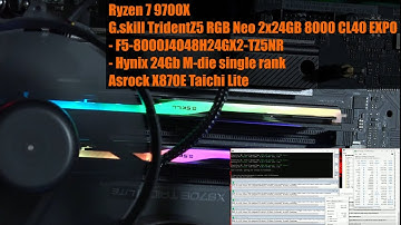 G.skill 2x24GB DDR5-8000 CL40 EXPO optimized timings on Asrock X870E Taichi Lite