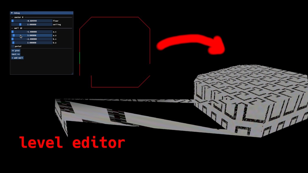 level editor in my build engine like engine - YouTube