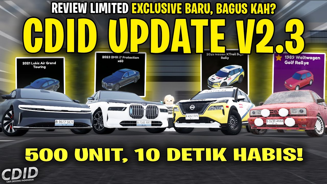 REVIEW SEMUA MOBIL LIMITED EXCLUSIVE UPDATE V2.3 ! 500 UNIT SPESIAL NIH - CDID V2.3 Roblox