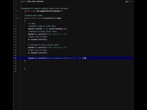 swap two numbers without using a third variable
