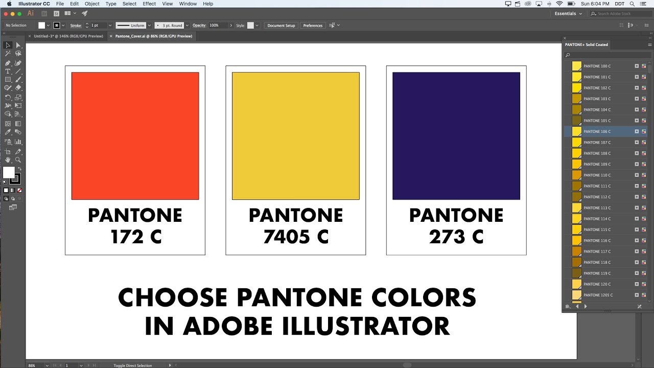 Adobe Illustrator Pantone Color Chart