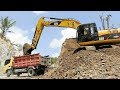 CAT 320D Excavator Top Loading Dump Truck