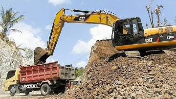CAT 320D Excavator Top Loading Dump Truck