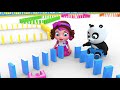 Pinky and Panda Play with Domino Blocks - Learn Shapes for Kids
