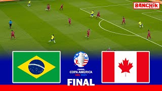 BRAZIL vs CANADA - Copa America 2024 Final | Full Match All Goals | PES Gameplay PC