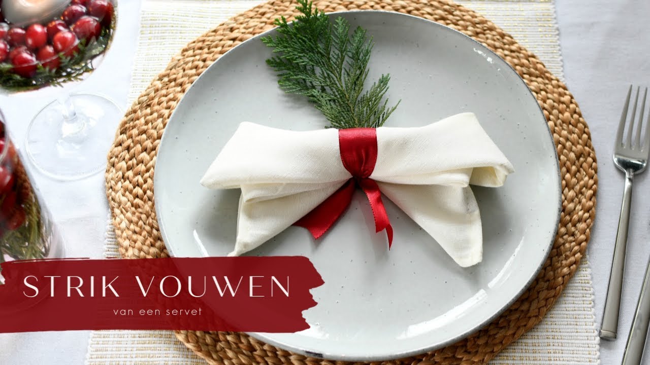 Verwonderend Strik vouwen van servet: leuk voor op de kersttafel JK-92