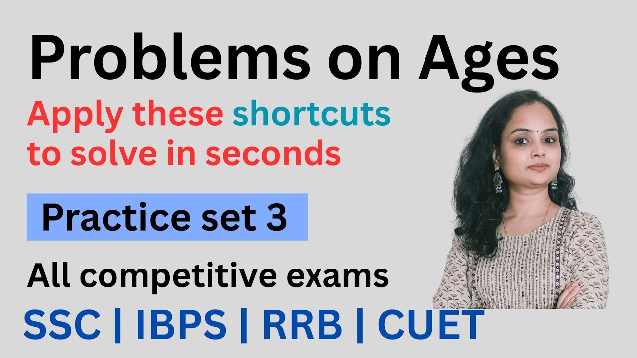 Problems on Ages|In English|Quantitative Aptitude|Shortcuts|Tips|Competitive exams|SSC|IBPS|CUET|RRB