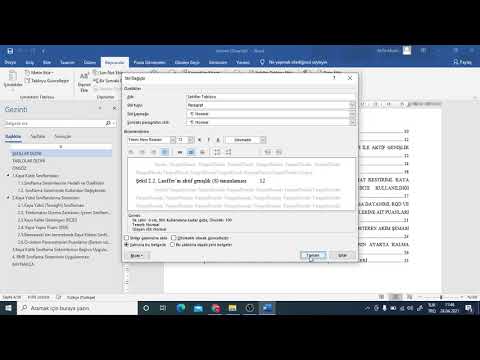 Word Otomatik İçindekiler Dizininde Yazı Tipi Ayarları