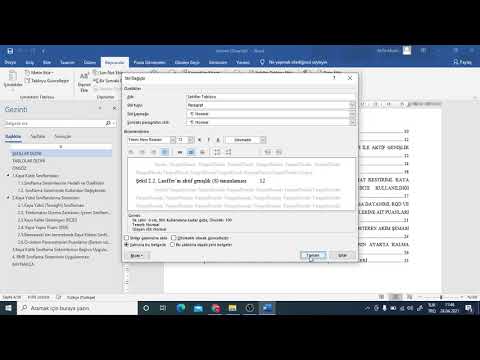 Word Otomatik İçindekiler Dizininde Yazı Tipi Ayarları