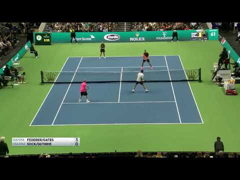 Roger Federer Playing On His Knees Match For Africa 2018