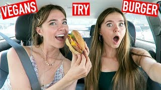 Vegans Try BURGER For the First Time in 5 YEARS!  Nina and Randa