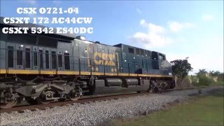 CSX O721 04 WITH A AC44CW IN CLEAN PAINT AND A HORN SHOW