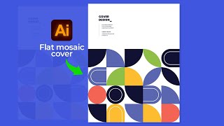 Flat Mosaic Cover Design in Adobe Illustrator