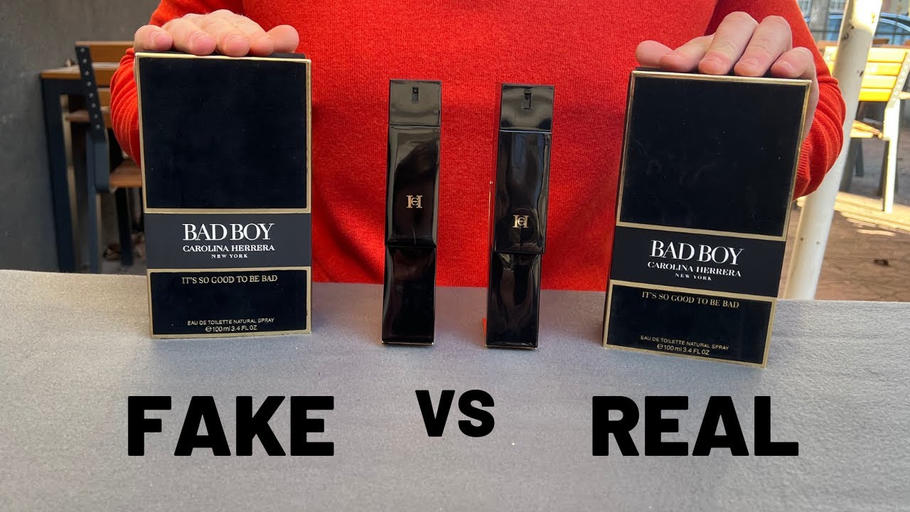 Fake vs Real Carolina Herrera Bad Boy Perfume 