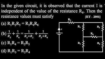 EDO5 DPP Q1  . In the given circuit, it is observed that the current I is independent of the value o