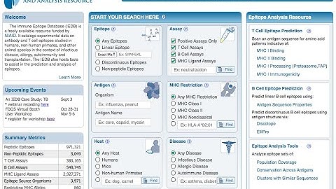 Overview of the Immune Epitope Database (IEDB)