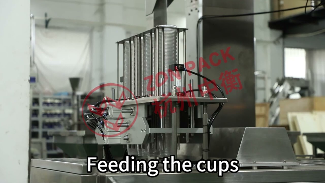 Automatic cup mixing weighing packing system