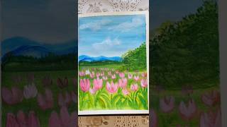 Tulip flower painting #beginnerpainting #painting #art #shortvideo #shotrs #tulipsflower #tulips