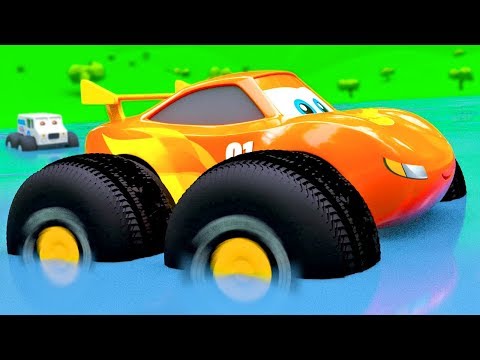 Cars In Water on Giant Wheels - New Funny Stories from City of Little Cars