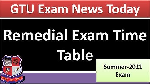 GTU Exam News Today II Latest Update II Remedial Exam Timetable II Diploma Students