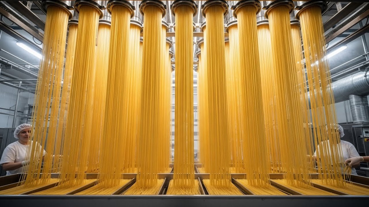 Как производят спагетти на фабрике | Полный процесс производства