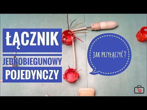 Podłączenie lampy poprzez wyłącznik (włącznik)  pojedynczy, wariant nr 2.